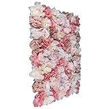 Lzerahera Blumen-Wandpaneele, 6 Stück, 61 x 38 cm, künstliche Wandblumen-Hintergrund für Hochzeit, Party, Baby, Brautdekoration, hängende künstliche Seidenblumen-Hintergrund, Wanddekoration (6 Stück)