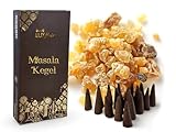 LUXflair Masala Räucherkegel Weihrauch (25 Räucherkerzen), 100% natürlich, mit fein gemahlenen Harzen. Authentisch & handgefertigt in Indien