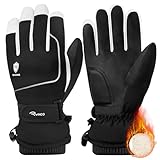 Ryaco Winterhandschuhe, Skihandschuhe Herren wasserdichte Warme Touchscreen Handschuhe für Damen, Winddicht Fahrradhandschuhe fur Skifahren, Laufen, Reiten, Wandern, Radfahren, Motorradfahren