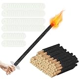 Peviasot Fackeln 100 Stück 72cm Gartenfackeln für Draußen Brennzeit 100 min inkl. Handschutz mit Extra Langem Griff für Kinder Fackeln Nachtwanderung