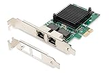 DIGITUS IO-Karte - PCIe - RJ45 Netzwerk-Karte - 2-Port - Gigabit Ethernet - 1 Gbit/s - PCI-Express