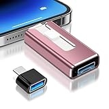 USB Stick für iPhone 128GB, [MFi-zertifizierter] 4-in-1 USB Stick mit Lightning-Port, USB, USB-C, Micro-USB-Port, USB 3.0 Speicherstick für iPhone/iPad/Android-Handy/Laptop/PC, ohne App(Hellrosa)