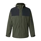 MUOYITEW Regenjacke Herren Wasserdicht atmungsaktiv Regenjacke Softshelljacke Herren Kapuze Regenjacke Frühjahr Herbst Winddicht Farbe Blocking Windjacke atmungsaktiv lässig Mantel mit Kapuze