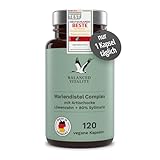 Mariendistel Kapseln - Artischocke, Löwenzahn Complex & 80% Silymarin - 120 vegane Kapseln für 4 Monate - ohne Zusatzstoffe - laborgeprüft - Balanced Vitality