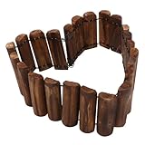 Angoily Outdoor Holzzaun Karbonisiert 15cm Hoher Gartenzaun Flexibler Landschaftszaun zur Rasenkante und Hofbegrenzung