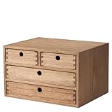KIRIGEN Holz Schreibtisch-Organizer mit Schubladen Heimarbeitsplatz Bürobedarf Holz Aufbewahrungsbox Regalkasten Regalkasten Halter Schminkkasten mit 4 Schubladen Dunkelbraun