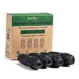 EcoYou Zahnseide aus Bambuskohle, 4 Nachfüllpackungen, Minz- und Candelilla-Wachs, vegan und biologisch abbaubar