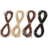 4 Farben Lederband Kette 5M x 3mm Lederschnur lederbänder Faux Faden Veloursleder Band Lederschnüre Wildlederband Lederschnur Lederband für DIY Armband Halskette Schmuck Handwerk
