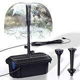 Biling Teichfilter Komplettset mit Pumpe 2400 l/h Teichpumpe für Außen Filterpumpen - Teichpumpe mit Filter für Gartenteich - Unterwasserfilter Dekoratives Springbrunnen Brunnenpumpe Teichfilterset