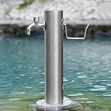 Vertikaler Gartenbrunnen aus Edelstahl mit Wasserhahn, elegantes Outdoor-Dekor für Terrasse, Hof, Garten, unabhängiges Wasserspiel für stilvolle Landschaftsgestaltung