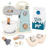 Kinder Mixer | Koch Mixer Spielset - Holz Rollenspiel Set Küchen Backzubehör für Kleinkinder und Mädchen im Alter von 3-5 Jahren