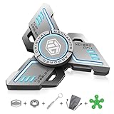 Leuchtende Fidget Spinner Metall, TGKYK Fidget Spinner Led, 3-5 Min Hochgeschwindigkeit Finger Spinner Spielzeug Anti Angst, Figetspiener für Erwachsene Dreieck - Blau