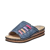 Rieker Damen 62970 Pantolette, blau 14, 40 EU