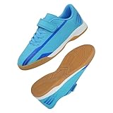 JABASIC Kinder Hallenfußballschuhe für Jungen & Mädchen - Futsal Fußballschuhe Indoor (31EU,Blue)