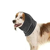 Ohrenschützer für Hunde, Beruhigende Ohrenschützer für Hunde Lärmschutz Haustier Ohrwärmer Hundekopfhaube Grau Ohrenschutz zum Duschen für die Körperpflege, zur Linderung, zum Warmhalten (M,7')