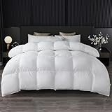 MH MYLUNE HOME Flauschige Daunen-Alternativdecke, Ganzjahres-Bettdecke, leichter Bettdeckeneinsatz, weiß, mit Ecklaschen genäht (King All Season 228,6 x 279,7 cm)