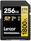 Lexar SDXC Professional 256GB 1800x UHS-II Gold Serie Class 10 U3 V60 für 4K Videoaufzeichnung schwarz