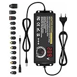 Einstellbares Netzteil 3V-24V Universal Netzteil Adapter 3A 72W Einstellbarer Netzadapter AC/DC 100V-240V mit LED Spannungsanzeige und 5,5x2,5mm 14 Spitzen für Haushaltsgeräte LED Beleuchtung