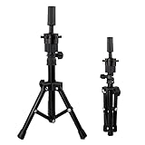 Aofadaning Perückenständer, Dreibein, verstellbar, strapazierfähig, Perückenkopf, Ständer für Leinwand, Blockkopf, Schönheitstraining, Puppenköpfe und Styling-Produktion, Perücken-Clip-Ständer (kleine