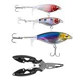 XHYASD Angel Köder,Barsch Köder,Plopper,Topwater Köder mit Propeller-Schwanz für Schwarzbarsch,wobbler,Top Water Angeln Wobble Oberfläche Bass Köder für Barsch,Geeignet für Süß- oder Salzwasser