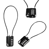 2 Stück 4-Stelliges Kabelschloss Zahlenschloss mit 18cm Drahtseil, Hochsicherheitsschloss Seilschloss Kofferschloss Zahlenschloss, Rollerschloss Drahtschloss für Gepäck, Werkzeugkasten, Helmsicherung