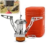 Gaskocher camping, Campingkocher gas, Campingkocher 3000W, Gaskocher ultraleicht Gasbrenner mit Tragebox zum Wandern,Trekking,Camping,Picknick,Outd (orange)