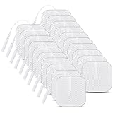 20 Stück Elektroden Pads 4x4cm Selbstklebende Elektroden Tens Gerät Wiederverwendbar Schmerztherapie für Tens Akupunktur Digita Therapie Maschinen Massagegerät Linderung von Muskel, Gelenkschmerzen