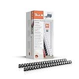 Peach Plastikbinderücken A4 - 16mm - 145 Blatt - 100 Stück - schwarz - PB416-02