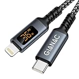 GIANAC USB C auf Lightning Kabel mit LED Display [2M] iPhone Ladekabel 36W Typ C to Lightning Schnellladekabel für iPhone 14,13,12,11,XS, XS Max,XR,X,8,8Plus,7,7Plus,iPad und andere Typ C Geräte