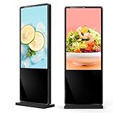 QIANMEI Großer Digital-Signage-Display-Kiosk, Tragbarer, Vertikaler, Bodenstehender Touchscreen-Werbeautomat for Den Innenbereich, Unterstützt USB/HDMI/WLAN(55in)