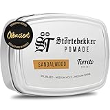 Störtebekker® Premium Pomade Ölbasiert Sandelholz - Pomade Herren 'Torreto Series' - Mittlerer Halt - Mittlerer Glanz - Haarwachs 125ml - Barbershop Haarpomade - Haarstyling Made in Germany