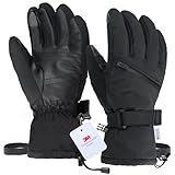 Unigear Skihandschuhe Herren Damen, Wasserdicht rutschfest Thermohandschuhe Winter Handschuhe für Skifahren Snowboard Eislaufen Wandern Radfahren