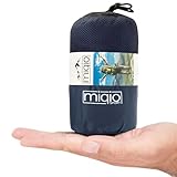 Miqio® 2in1 Hüttenschlafsack mit Reißverschluss (Links oder rechts): Leichter Komfort Reiseschlafsack und XL Reisedecke in Einem - Sommer Schlafsack Innenschlafsack