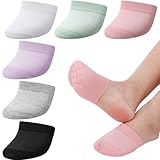 Zuimei 6 Paar Zehensocken für Damen, unsichtbare Socken, halbhohe Socken, Baumwolle, rutschfeste Halbsocken, weiche Halbabdeckung, unsichtbare Zehenspitzen, nahtloses Innenfutter, Zehenbedeckung,