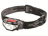 ANSMANN LED Stirnlampe HD70B mit 65 Lumen, IP44 Spritzwasserschutz, 80m Reichweite, 3 Funktionen - 3W Kopflampe ideal zum Radfahren, Laufen mit Hund, Joggen, Angeln, Klettern, Camping & Werkstatt