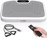 YAMO Vibrationsplatte mit Leisem Motor | 99 Vibrationsstufen + 5 Trainingsprogramme | Fettbrennung & Ganzkörpertraining | Kompakte Größe mit Fernbedienung | Fitnessgeräte für Zuhause