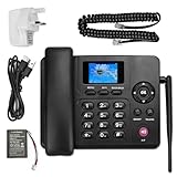 Lychee 2,3,4G Schnurloses Festnetztelefon - Dual SIM, WiFi - Mehrsprachig, großes Farbdisplay mit Hintergrundbeleuchtung- Abnehmbare Antenne- Tischtelefon für Büro/Hotel/Wohnungen