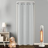 Joydeco Verdunkelungsvorhang 1 Stück, Vorhang Blickdicht mit Ösen Türvorhang H 210 x B 132 Thermovorhang Weiß Kälteschutz Hitzeschutz Blackout Curtain für Schlafzimmer Wohnzimmer