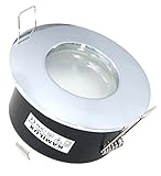 5 x Halogen Einbauleuchte/Badstrahler/Spot Aqua IP44 in verschiedenen Farben (frei wählbar) inklusive Halogenleuchtmittel GU10 in 20 Watt (chrom)