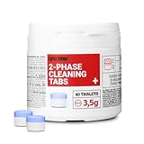 Coffee Format 2-Phase Cleaning Tabs Plus 40x3,5g, Zweiphasen-Reinigungstabletten Kaffeevollautomaten, Entfernung von Kaffeerückständen, Reiniger Tabs Kaffeemaschinen, kompatibel mit Jura
