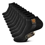 TUUHAW 10 Paar Sneaker Socken Damen 39-42 Baumwoll Kurze Socken Herren 39-42 Schwarz Halbsocken Sneakersocken Laufsocken Sportsocken Atmungsaktive