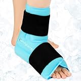 Comfytemp Vollständig umhüllen Kühlmanschette Fuß, Umfassende Kühlung Knöchel Fußgelenk für Wasserloses Eisbad nach dem Sport. Wiederverwendbare Groß Kühlpads Gel Größe für alle passt（S bis zu XXL）