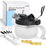 Oasser 20-teiliges Airbrush Reinigungsset mit 1 Behälter, 8 Filterpads, 5 Bürsten, 5 Nadeln und 1 Schaber
