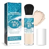 Mineral Sonnenschutz Puder, SPF 50 Sunscreen Matte Loose Powder mit Pinsel, Ölkontrolle & Langlebig Setting Powder, Wasserfest Puder Makeup Leicht & Atmungsaktiv, Make Up Puder Alle Hauttypen Geeignet