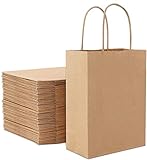 LATERN 32 Stück braune Kraftpapiertüte, Papiertüten aus Kraftpapier, Geschenktüte mit Griff. Geburtstagsfeier, Geschenk, Restaurant zum Mitnehmen, Einkaufen (27 * 20 * 11cm)