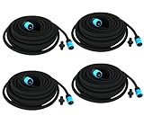 BURI 4x Perlschlauch 60m (4x15m) – Bewässerungsschlauch mit Anschlussarmatur | Mikrobewässerung für Garten, Beete & Gewächshaus | Wassersparend & kürzbar | Ø 1,8 cm schwarz