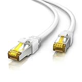 CSL - 15m CAT 7 Netzwerkkabel - Lan Kabel für 10 Gigabit High Speed Internetkabel, Hochgeschwindigkeits Ethernet Kabel, S FTP PIMF, 10 Gbps Cat.7 RJ45 - Switch Router Modem PC - 15 Meter Weiss