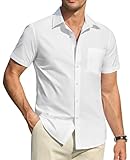 DEMEANOR Hemd Herren Kurzarm Hemden Herren Regular fit Businesshemd für Herren Bügelfreie Hemden Freizeithemden für Herren