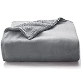 WAVVE Kuscheldecke Flauschige Decke Grau 130x150 cm - Kleine Fleecedecke Weich und Warm Als Sofadecke, Wohndecke oder Tagesdecke, Decken für Couch