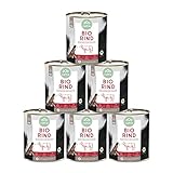 naftie Bio Hundefutter 100% Bio-Rind - Reinfleisch Rind pur - Nassfutter zum Mischen - glutenfrei getreidefrei - Sparpaket 6X 800g Dosen